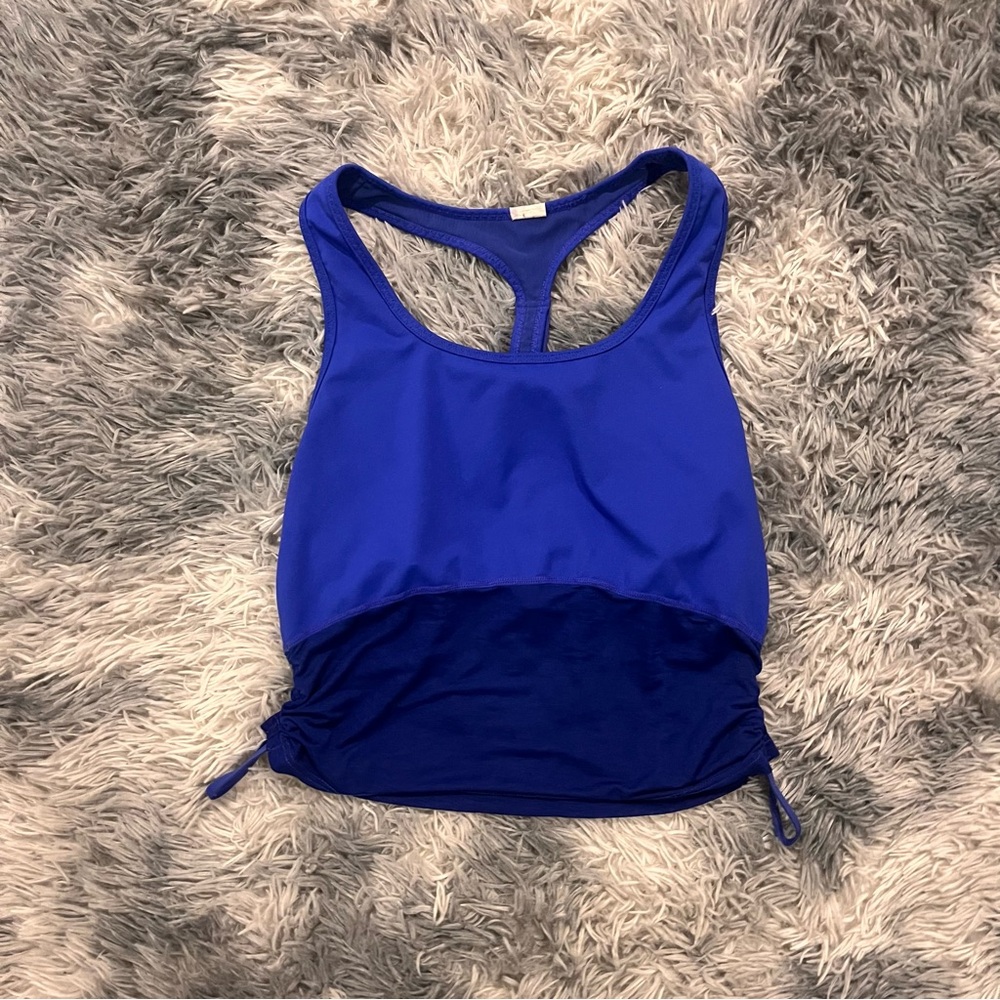 Fabletics Cobalt Blue Navy‎ Workout Tank Top with Mesh Breathable Fabric- Size M